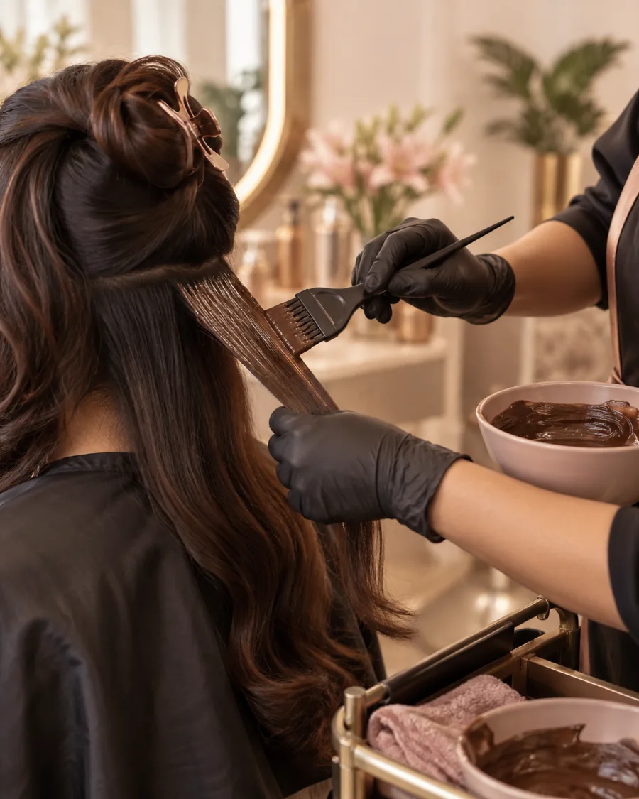 Illustrative hair colour application