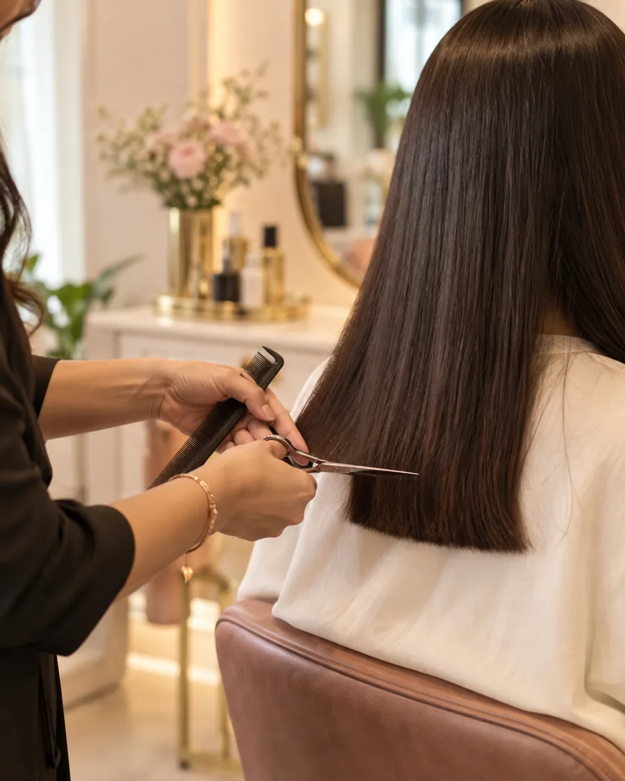Illustrative haircut in progress