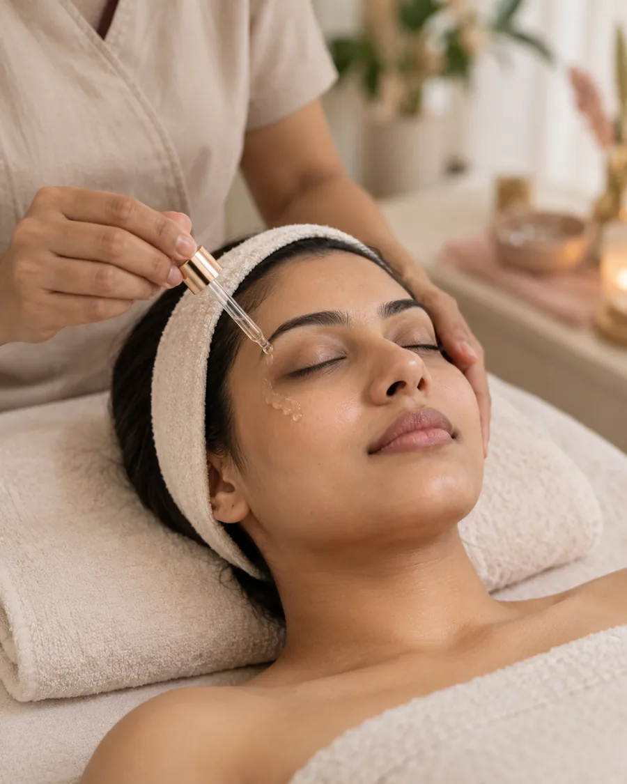 Illustrative facial skincare session